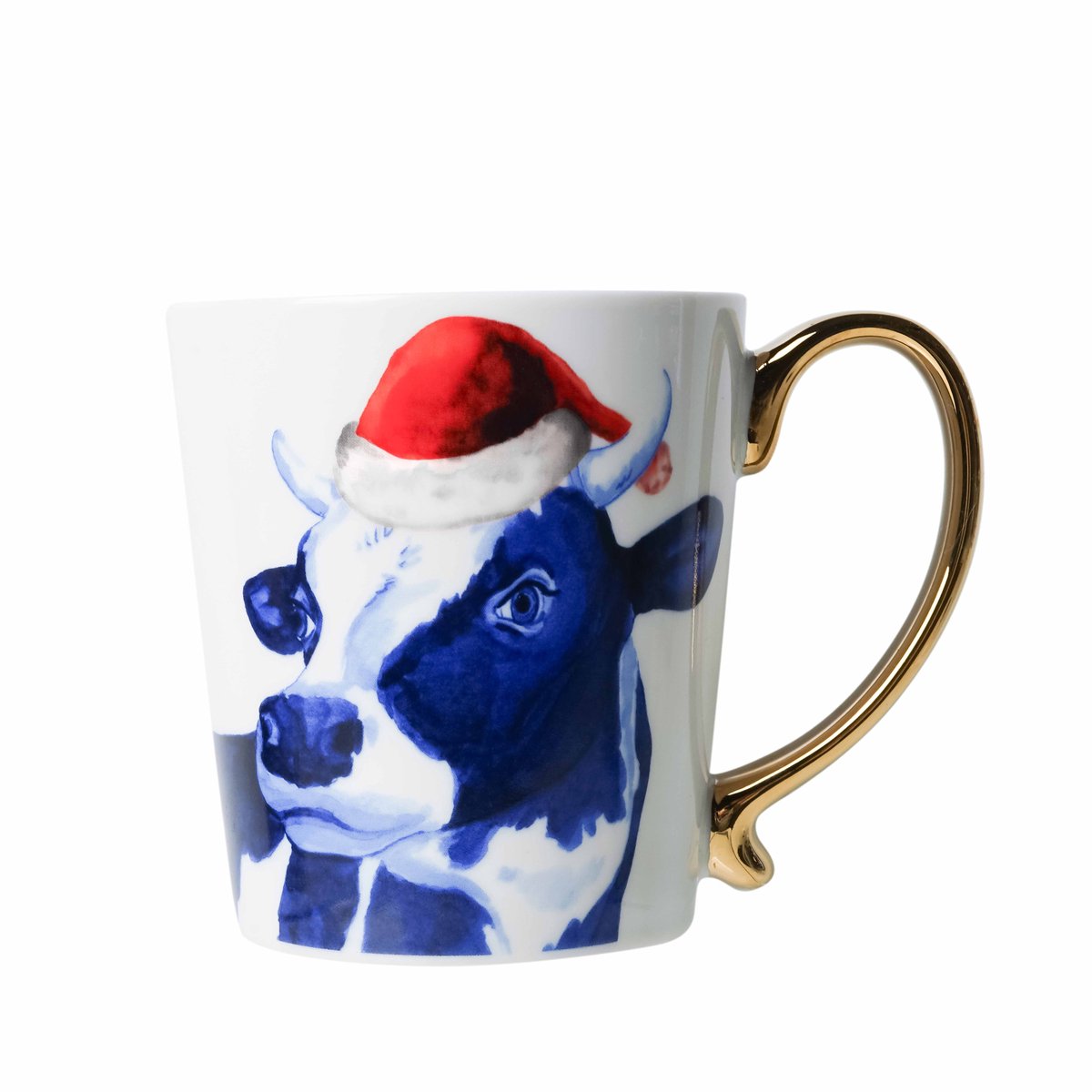 Kerstmok Koe - Goud - Keramiek - 300 ml