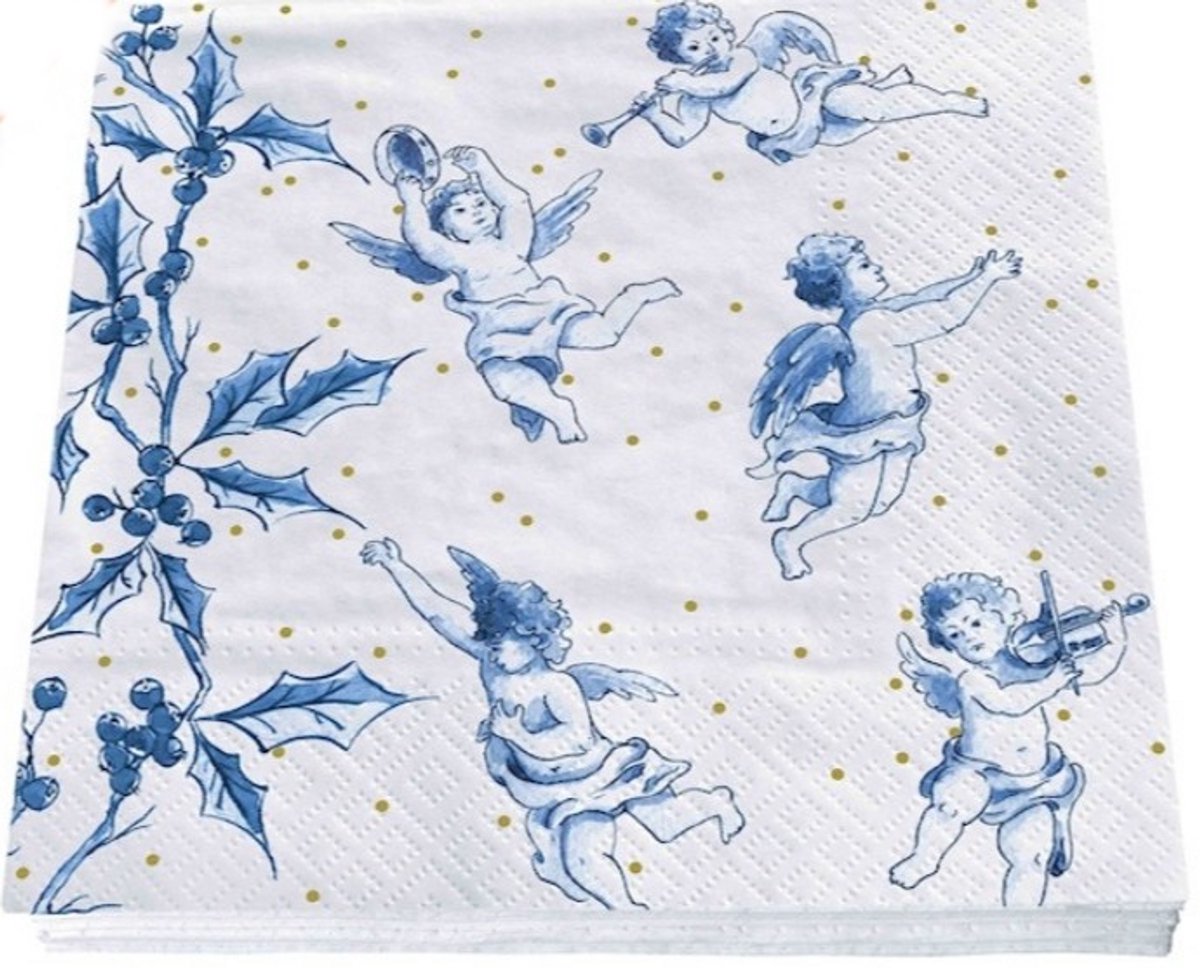 Servetten Kerstengel - 20 stuks - 17x17 cm