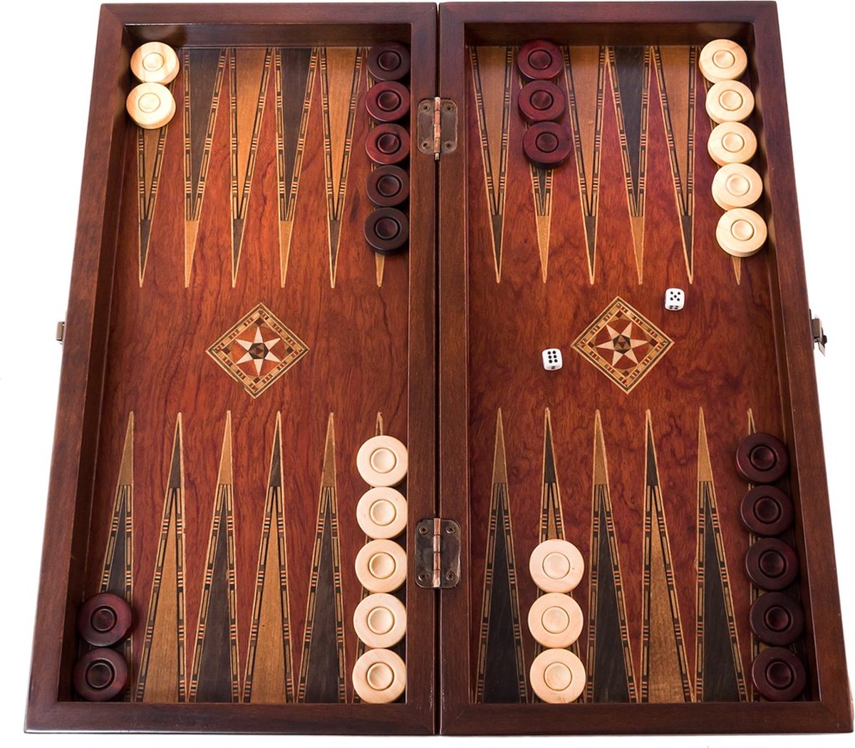 Handgemaakte Houten Backgammon Speelset van Hoge Kwaliteit - Tavla - 100% Hout - Luxe uitgave - TricTrac - 43 x 20 cm