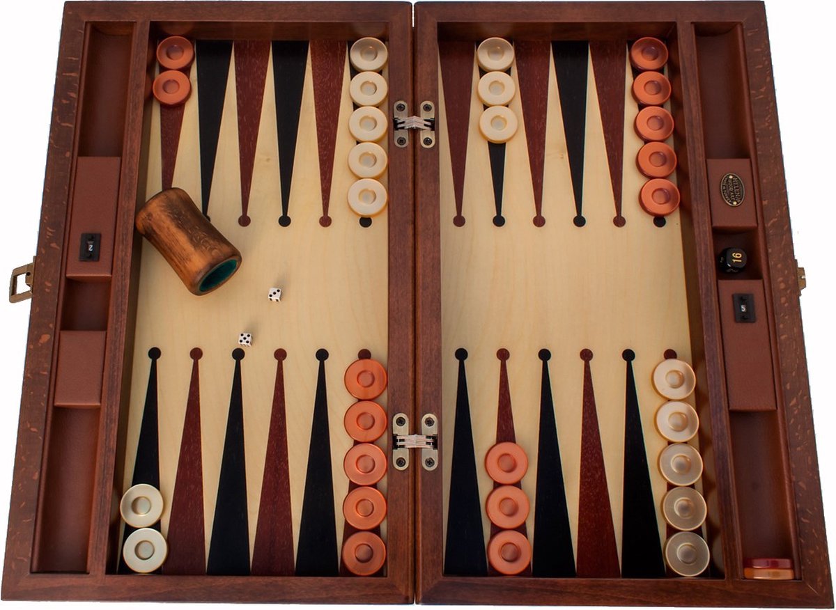 Handgemaakte Houten Backgammon Speelset van Hoge Kwaliteit - Tavla - 100% Hout - Luxe uitgave - TricTrac - 52 x 32 cm
