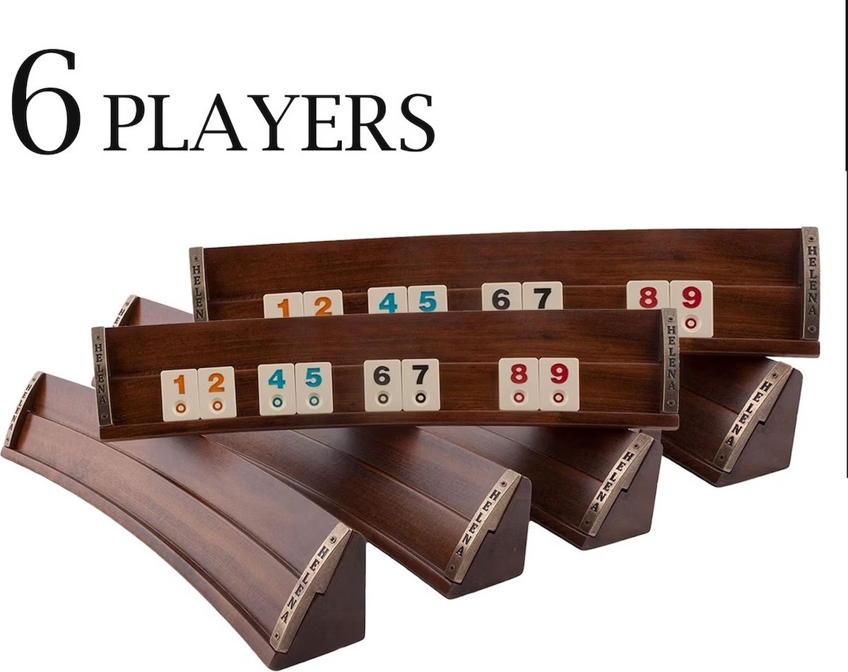 Handgemaakte Ovale Rummy Speelset voor 6 spelers - Okey - Luxe uitgave - Inclusief Tas - Rummi