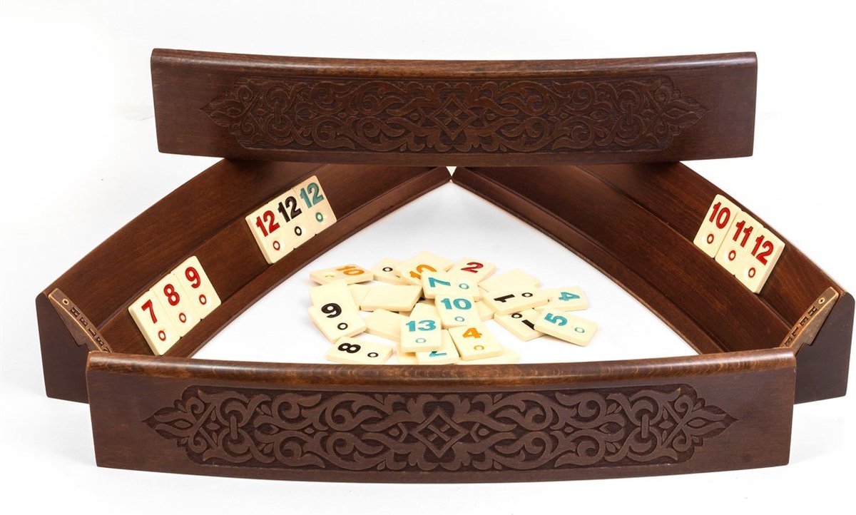 Handgemaakte ovale rummy speelset - Okey - Luxe uitgave - Inclusief tas - Rummi