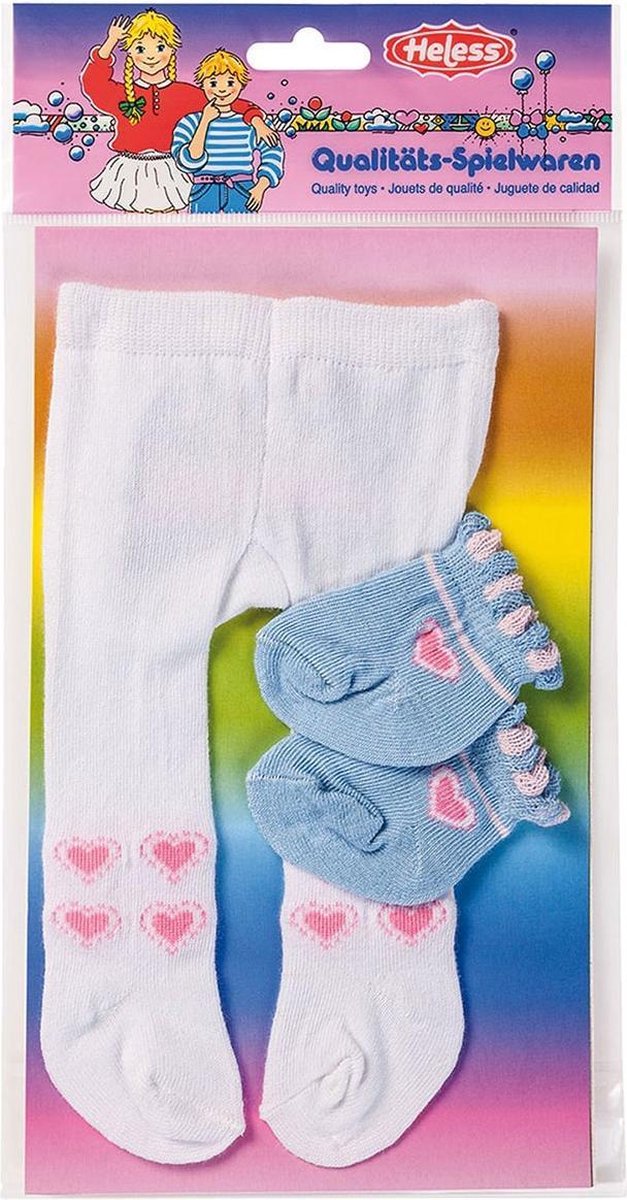 Heless Poppenmaillot En Sokken Blauw/roze 35-45 Cm
