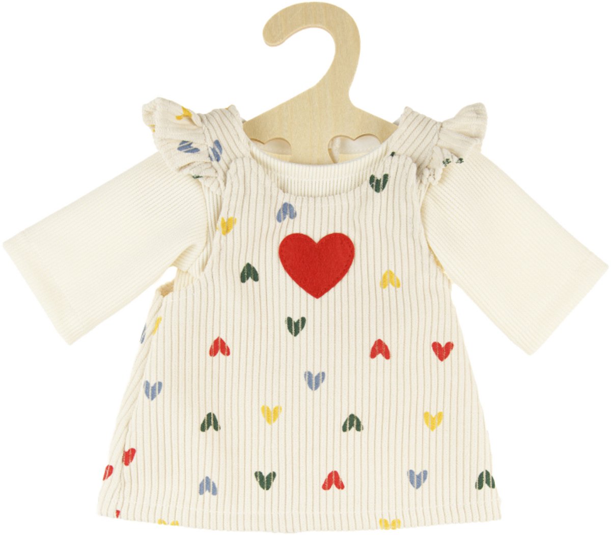 Heless poppenjurk hart confetti - poppenkleding 35-45cm.
