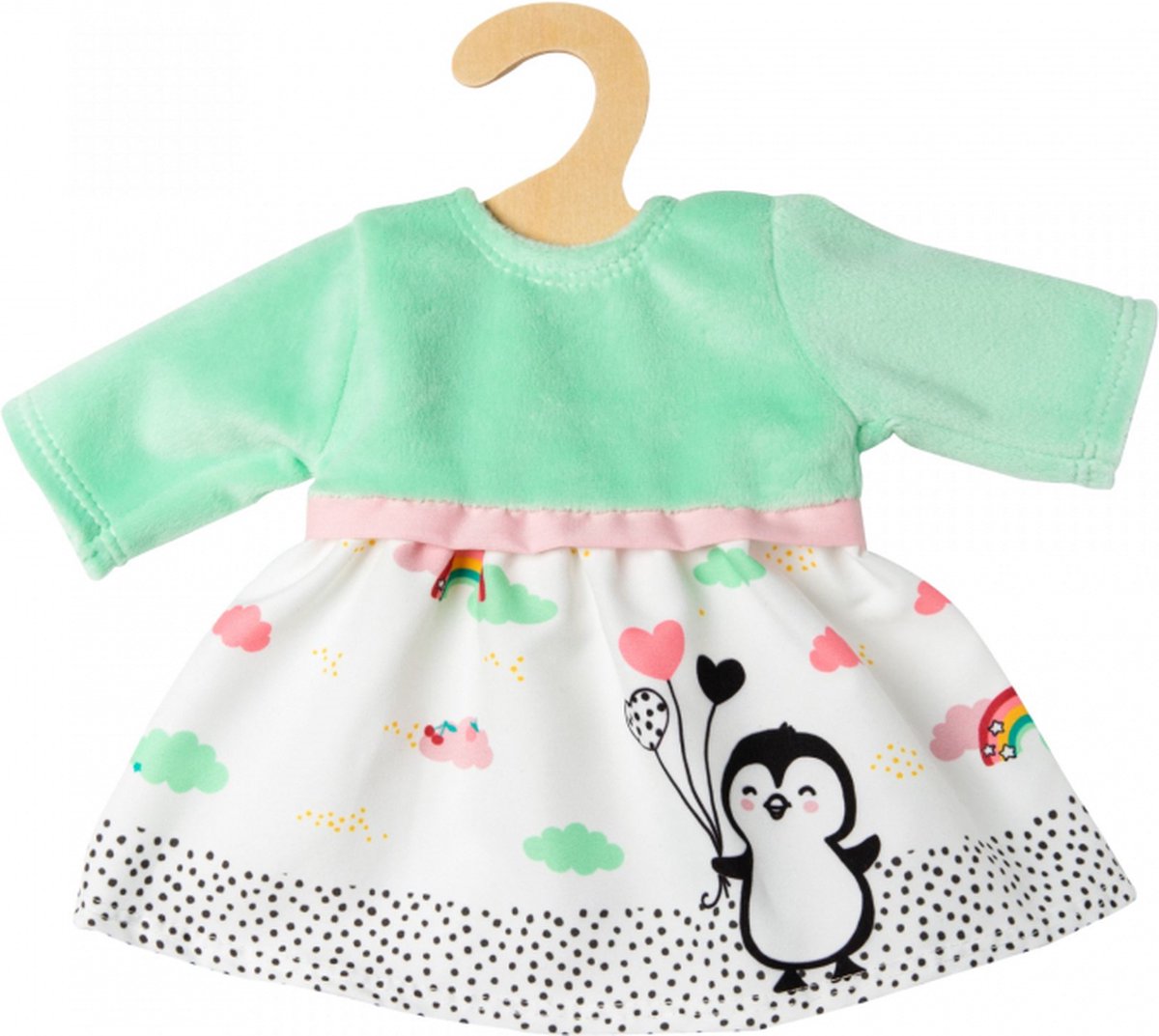 Heless poppenjurk pinguïn - babypop kleding 28-35cm - multicolor.
