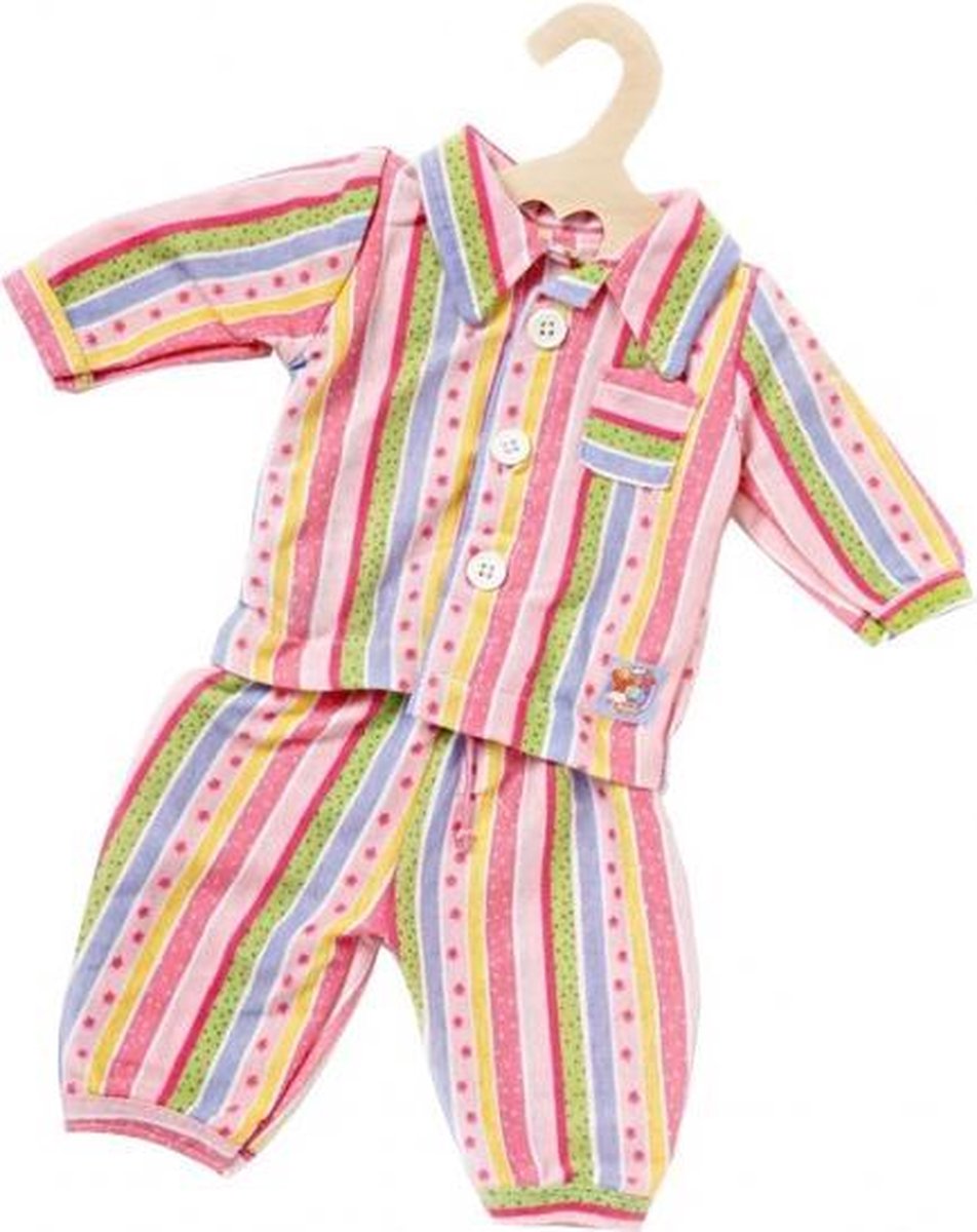 Pyjama gestreept voor pop van 35-45 cm