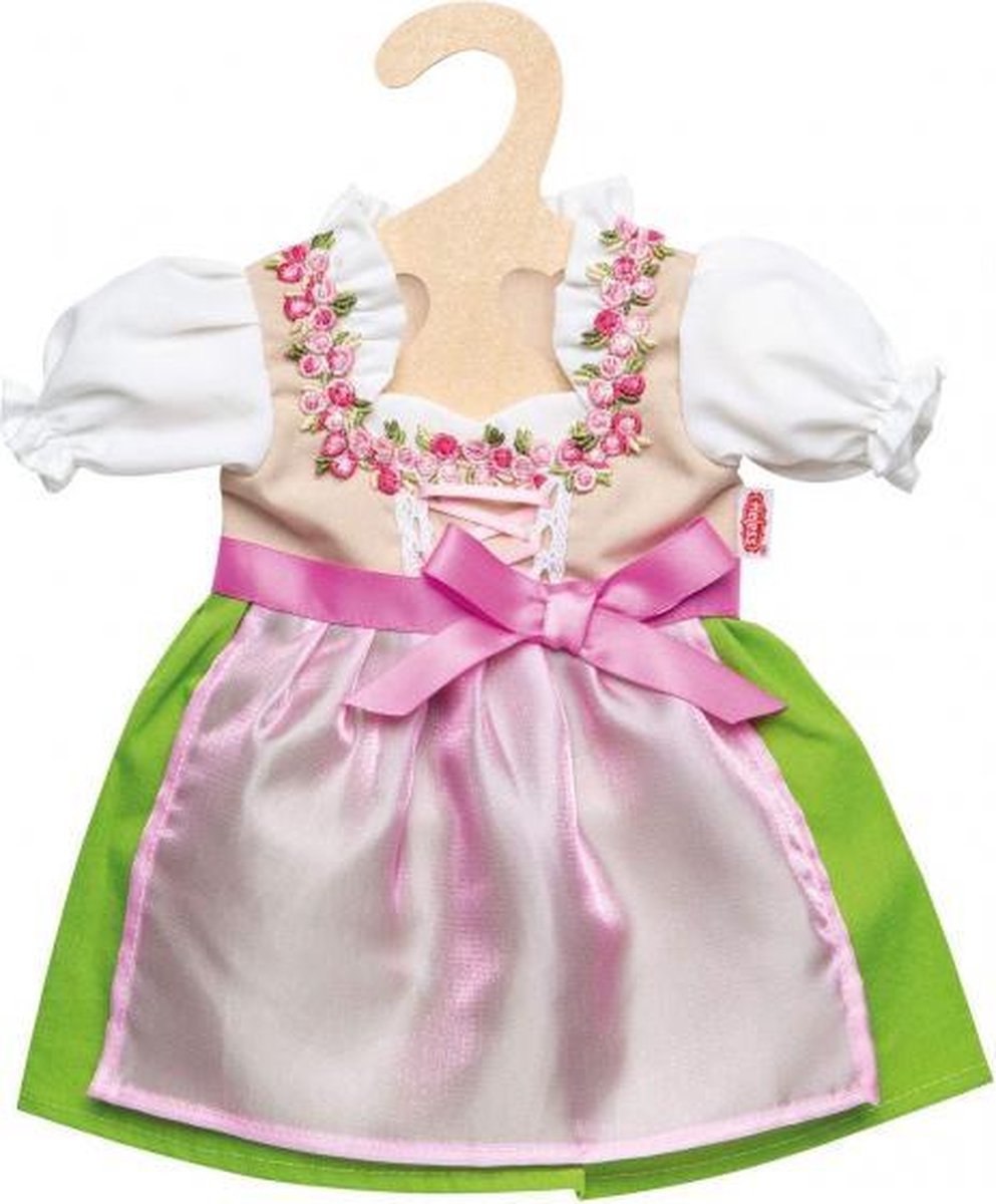 poppenkleding jurk oktoberfeest meisjes 28-35 cm 2-delig