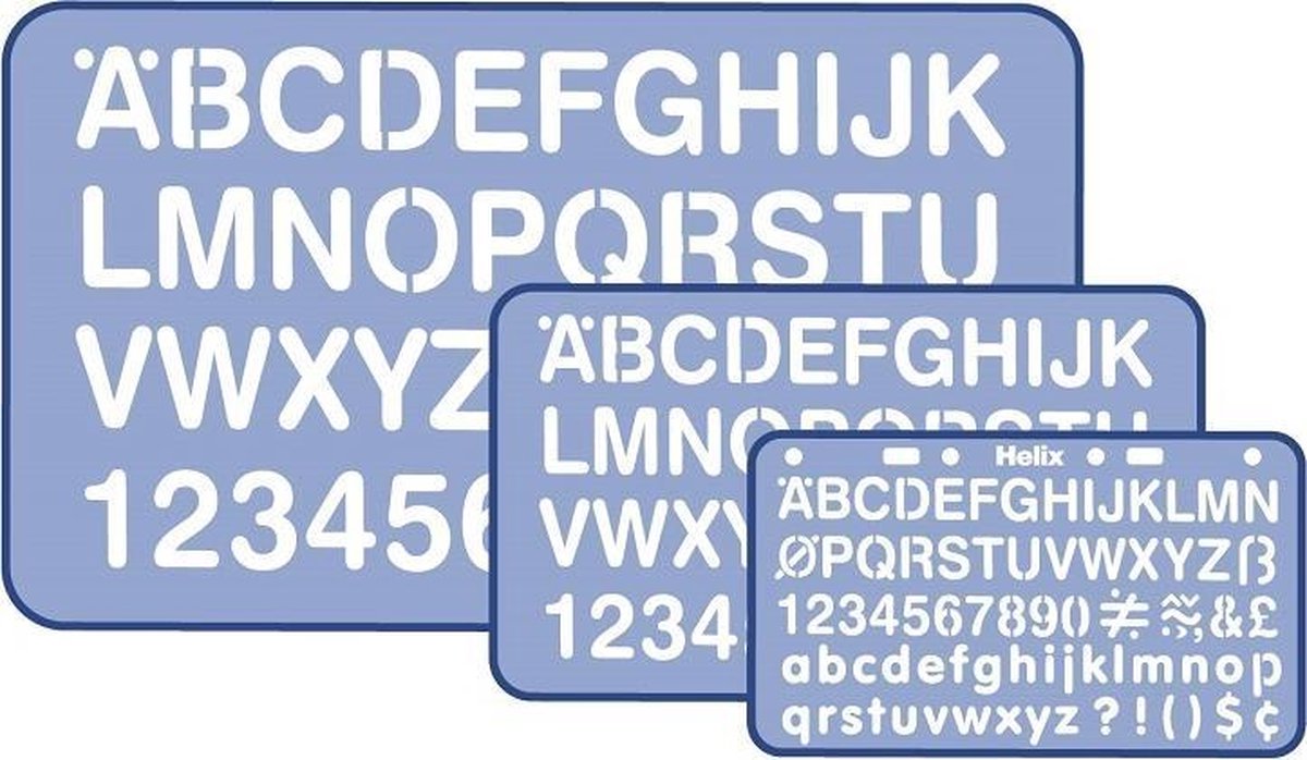 Helix lettersjablonen set 3 stuks