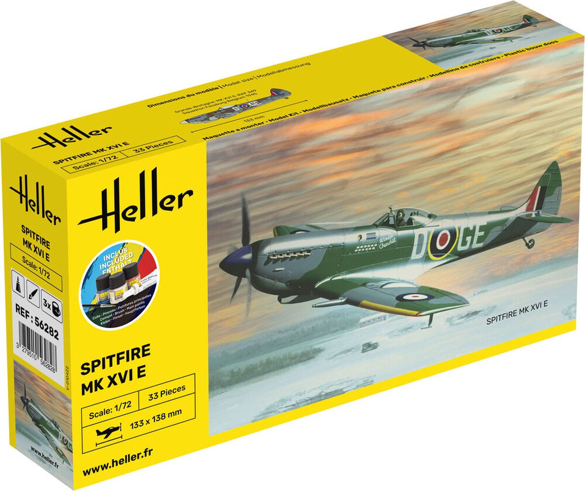 1:72 Heller 56282 Spitfire MK XVI E - Starter Kit Plastic kit
