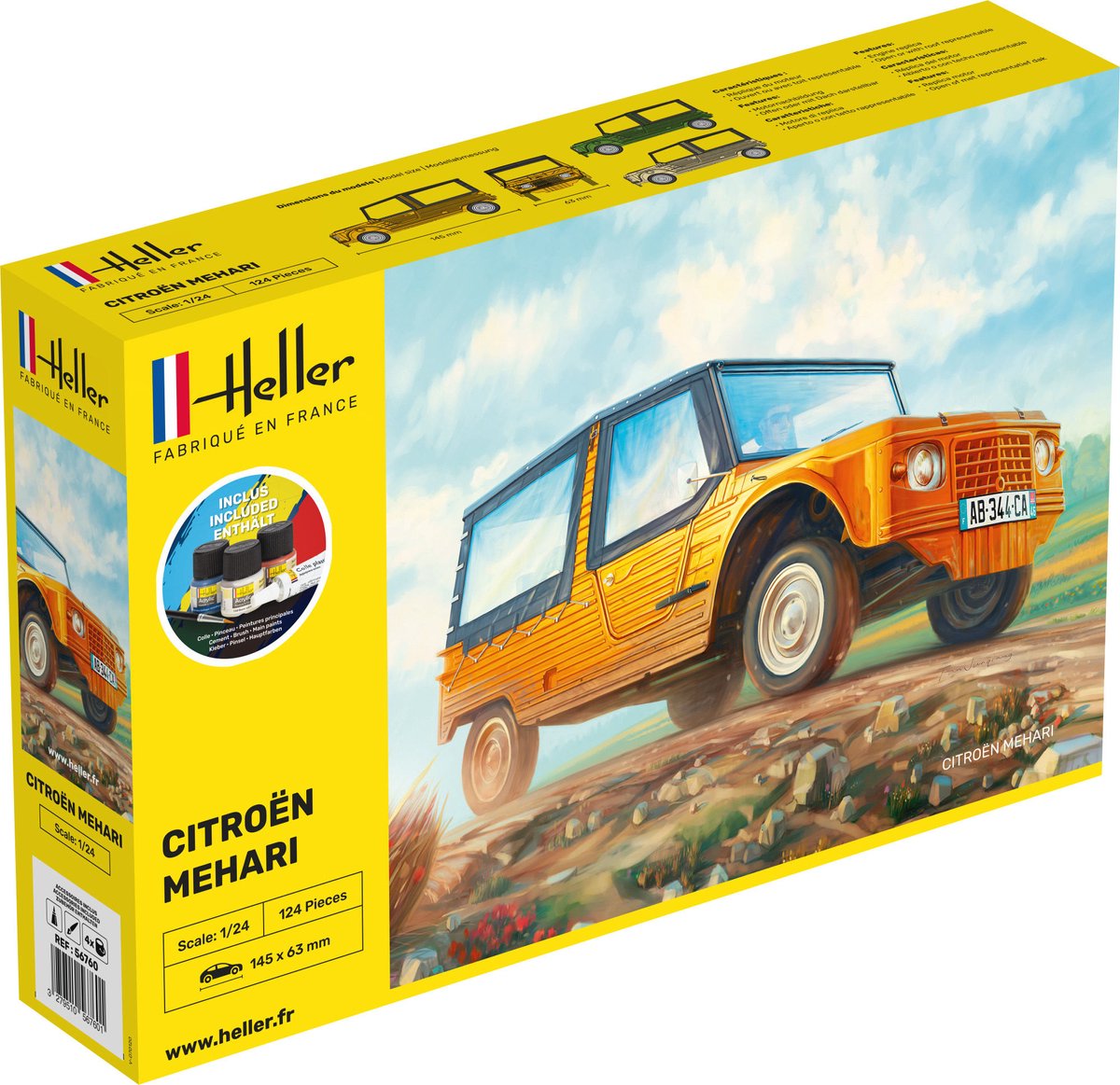 Heller - 1/24 Starter Kit Citroen Mehari (Version 1)hel56760 - modelbouwsets, hobbybouwspeelgoed voor kinderen, modelverf en accessoires