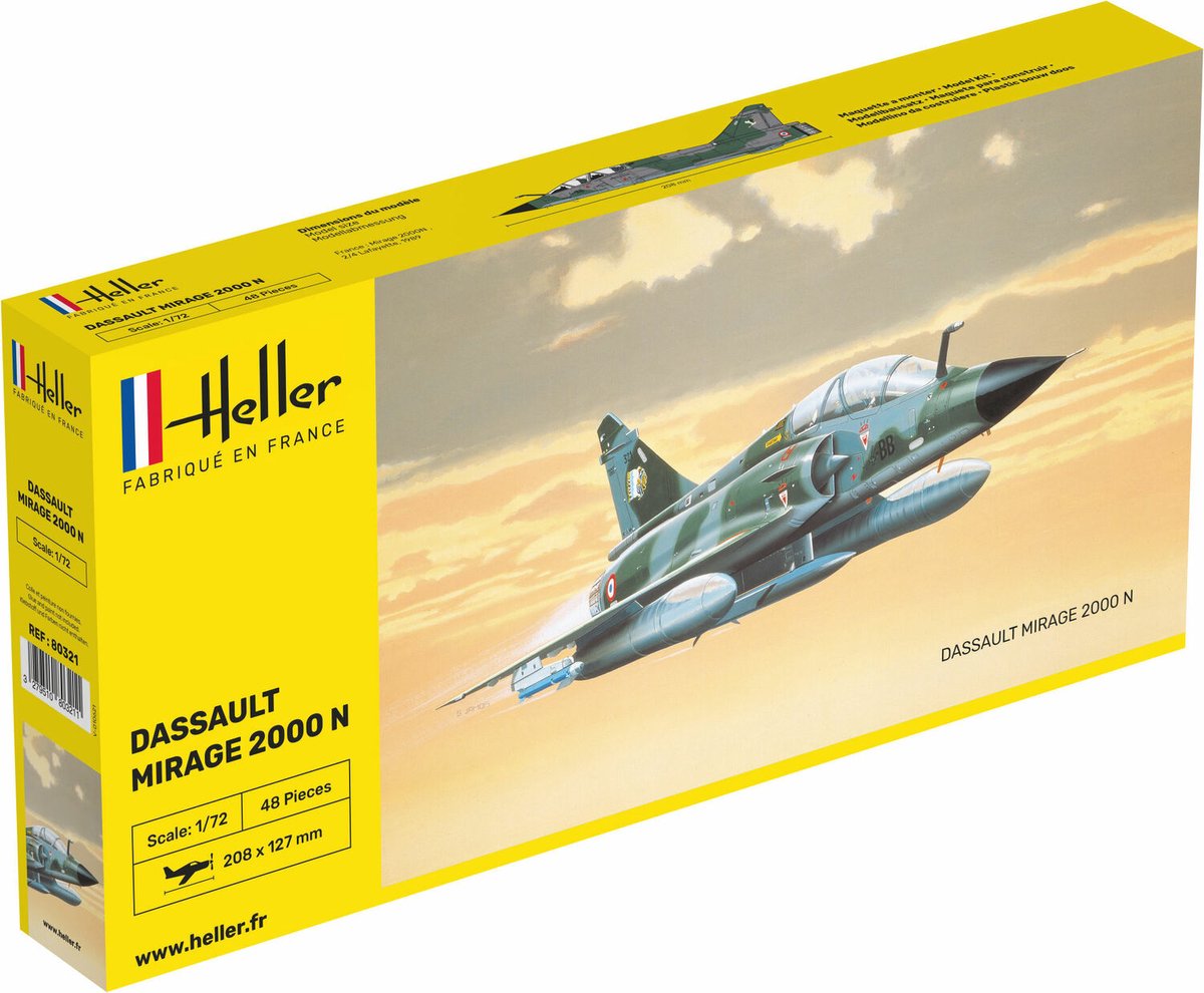Heller - 1/72 Dasault Mirage 2000 Nhel80321 - modelbouwsets, hobbybouwspeelgoed voor kinderen, modelverf en accessoires