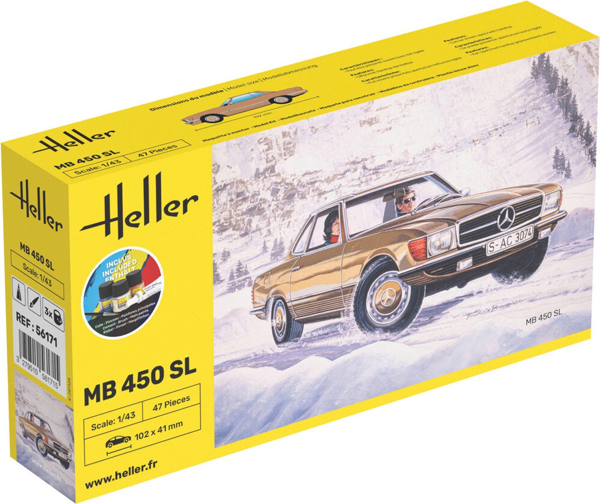Heller Modelbouwpakket Auto - 56171 Mercedes-Benz R107 450SL - Auto - Starter Kit Plastic - 1:43 -