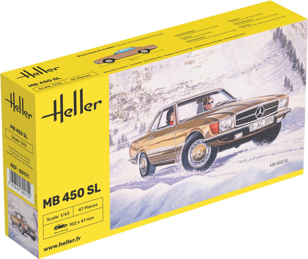 Heller Modelbouwpakket Auto - 80171 Mercedes-Benz R107 450SL - Auto Plastic - 1:43 -