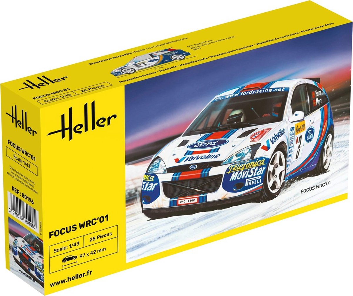 Heller Modelbouwpakket Auto - 80196 Ford Focus WRC01 Plastic - 1:43 -