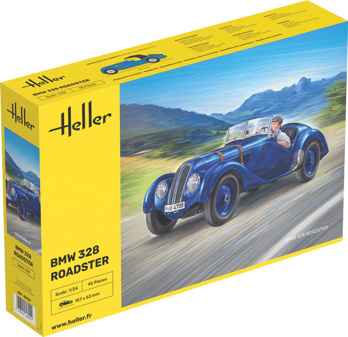 Heller Modelbouwpakket Auto - 80701 BMW 328 Roadster - Duitse Auto Plastic - 1:24 - Modelbouw