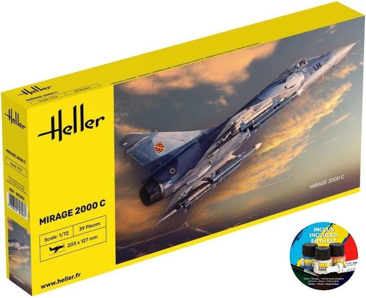 Heller Modelbouwpakket Militaire voertuigen - 56303 Dassault Mirage 2000C - Starter Kit Plastic - 1:72 -