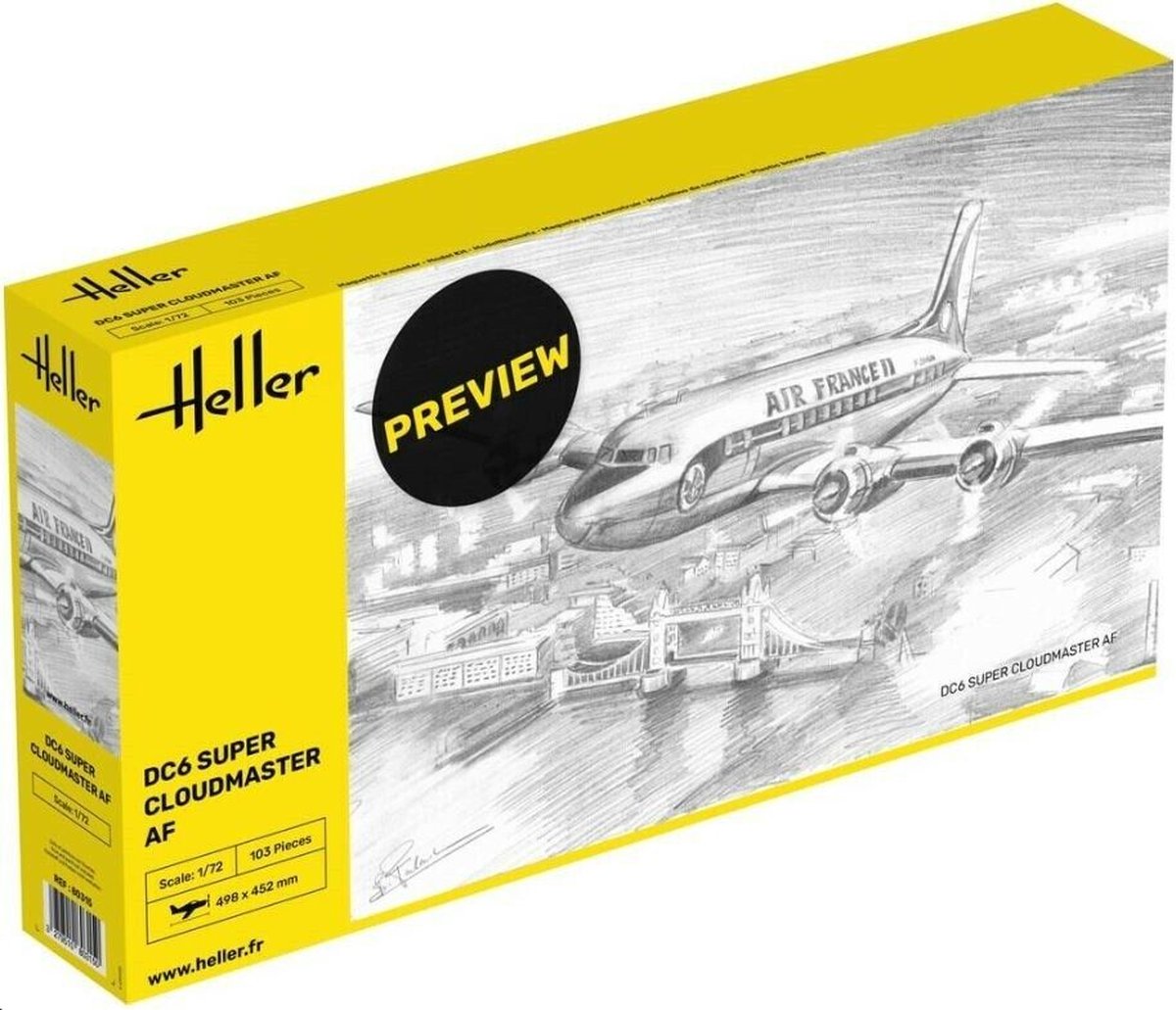 Heller Modelbouwpakket Militaire voertuigen - 80315 Douglas DC-6 Super Cloudmaster AF Plastic - 1:72 -