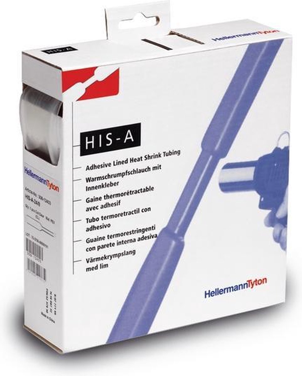 HellermannTyton 308-11203 Krimpkous met lijm Transparant 12 mm 4 mm Krimpverhouding:3:1 5 m