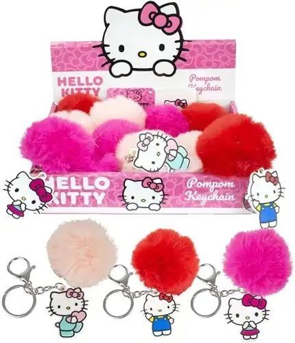 Hello Kitty Pompom Sleutelhanger