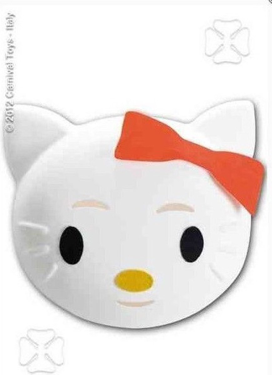 Katten masker met rood strikje