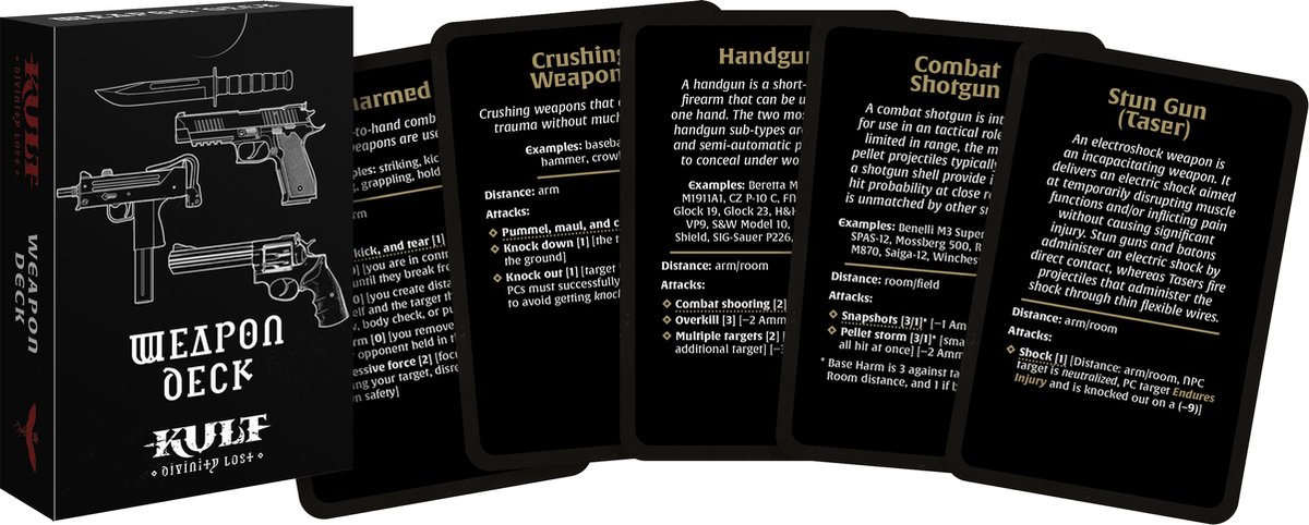 KULT: Divinity Lost - Weapon Deck - Roleplaying Game - Engelstalig - Helmgast