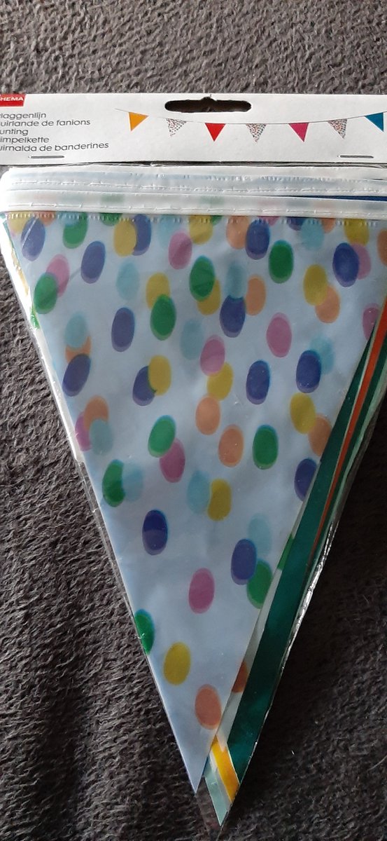 Vlaggenlijn- gekleurd- 6 meter - guirlande