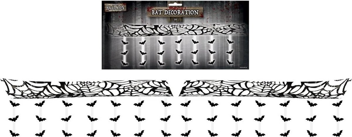 Halloween - Vleermuis - Griezel - Plafond decoratie - Slingers - 6 Meter lang