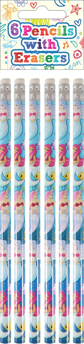 Uitdeel Potlood 6 stuks ZEEMEERMIN Magical Mermaid / Uitdeel cadeautjes / kinderverjaardag / kinderfeestje / kinder potlood ZEEMEERMIN / Magical Mermaid