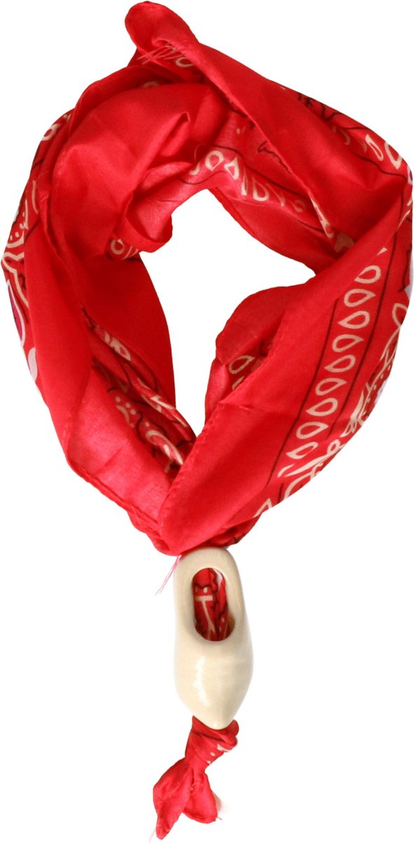 Boerenverkleedset - zakdoek/bandana - met klompje - volwassenen
