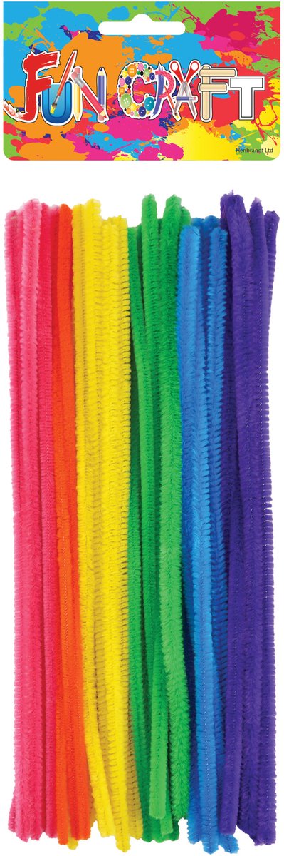 Chenille draad - 30x - gekleurd - 30 cm - hobby/knutsel materialen - hobbydraad - Chenilledraad