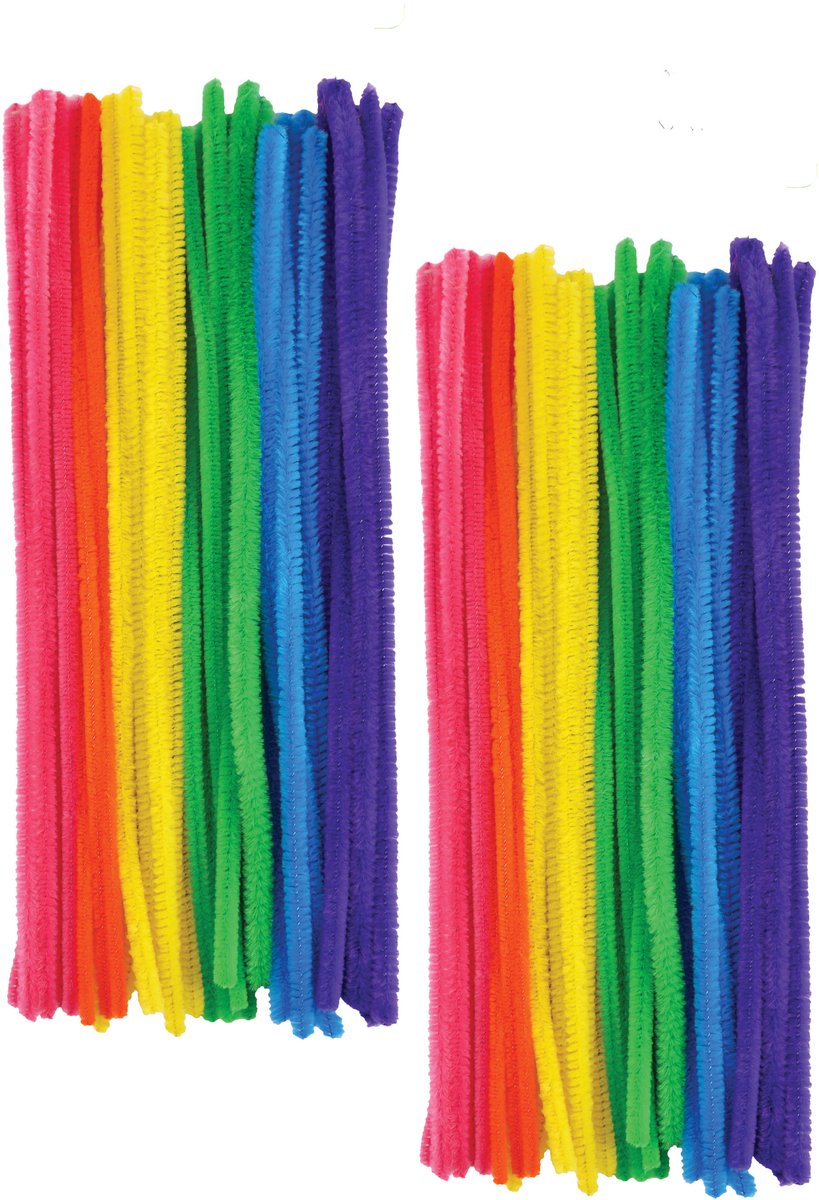 Chenille draad - 60x - gekleurd - 30 cm - hobby/knutsel materialen - hobbydraad - Chenilledraad