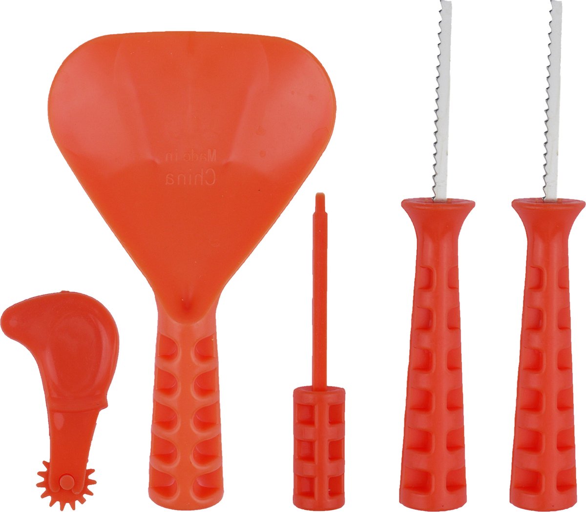 Halloween Pompoen uithollen snijset - 5-delig - oranje