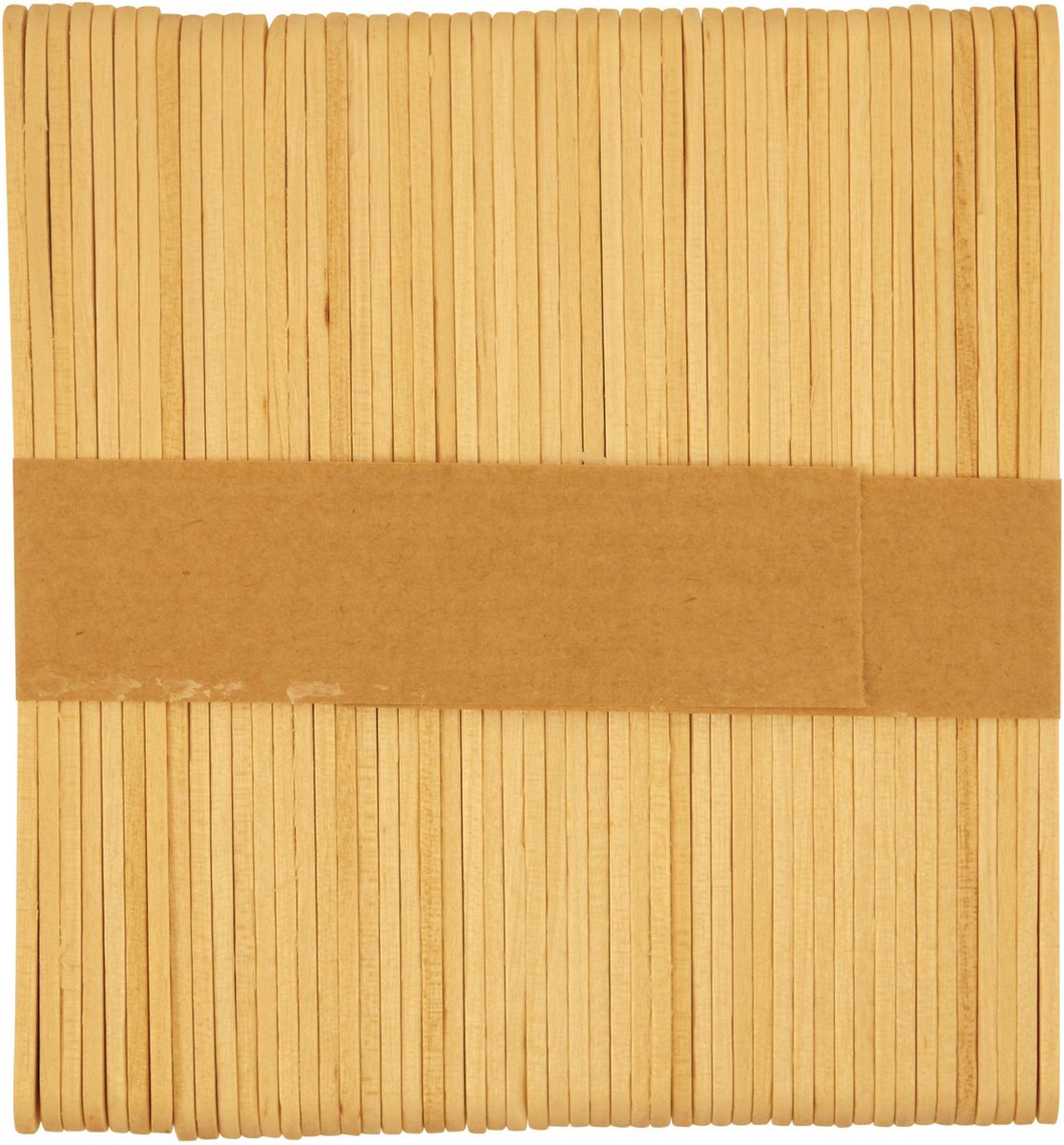 Knutselstokjes - 50x - houten ijsstokjes - naturel - 11 cm