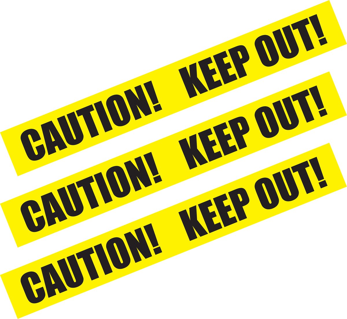 /afzetlint - 3x - Caution! Keep out! - 6m - geel/zwart - kunststof