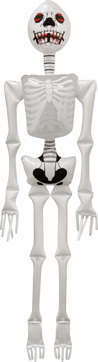 Opblaasbaar skelet - Halloween - zwart/wit - 183 cm