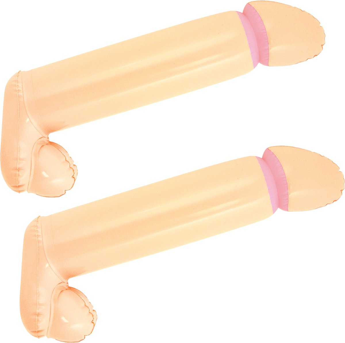 Opblaasbare grote piemel/penis - 4x - kunststof pvc - 35 cm - Zelf op blazen - vrijgezellen feest