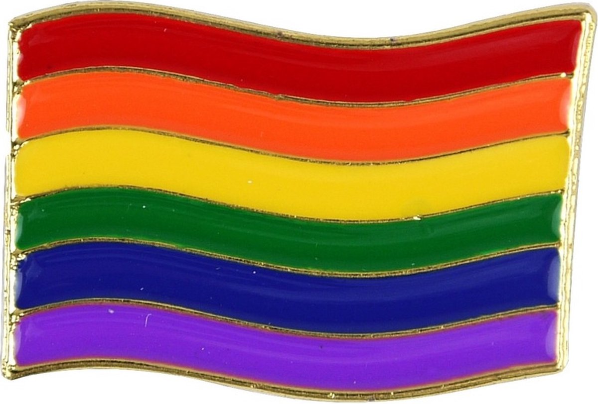 Regenboog gay pride kleuren metalen pin/broche/badge 4 cm - Regenboogvlag LHBT accessoires