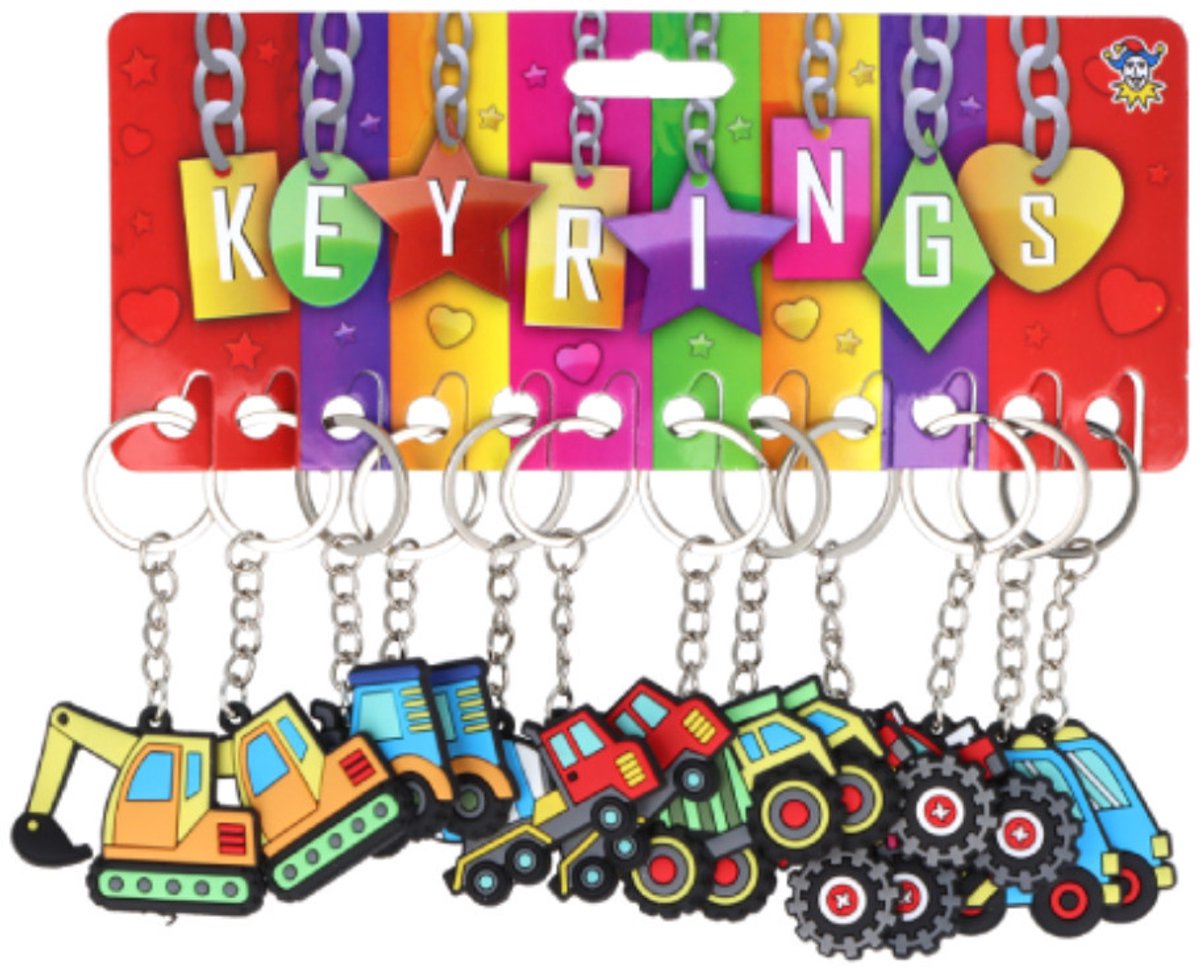 Sleutelhanger Bouwvoertuigen 12st.