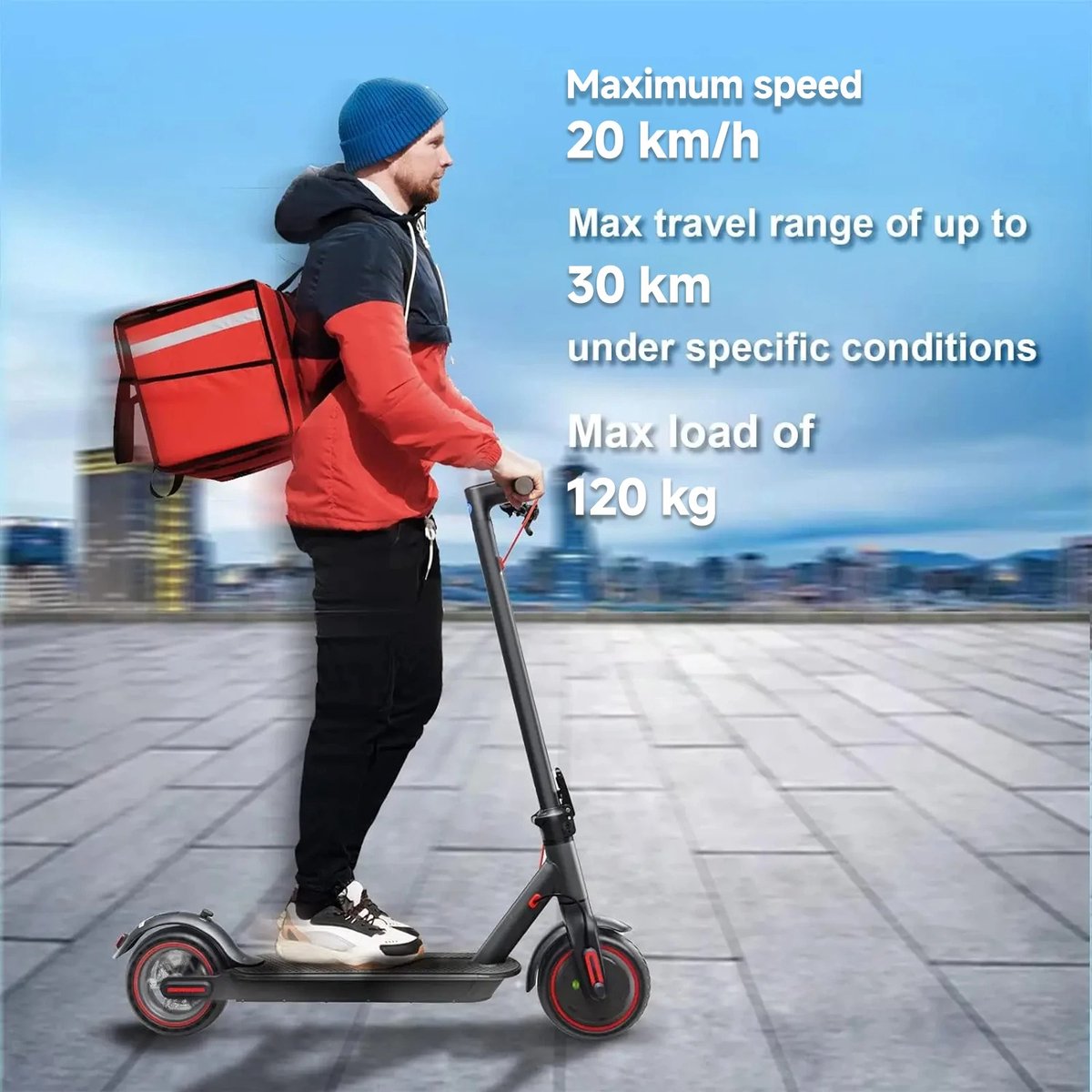 Hennova Elektrische step - E step - Elektrische scooter - Opvouwbaar - Max. belastbaar gewicht 120kg - 350W - Lithium batterij - Met app - Aluminium 8.5 band - Zwart