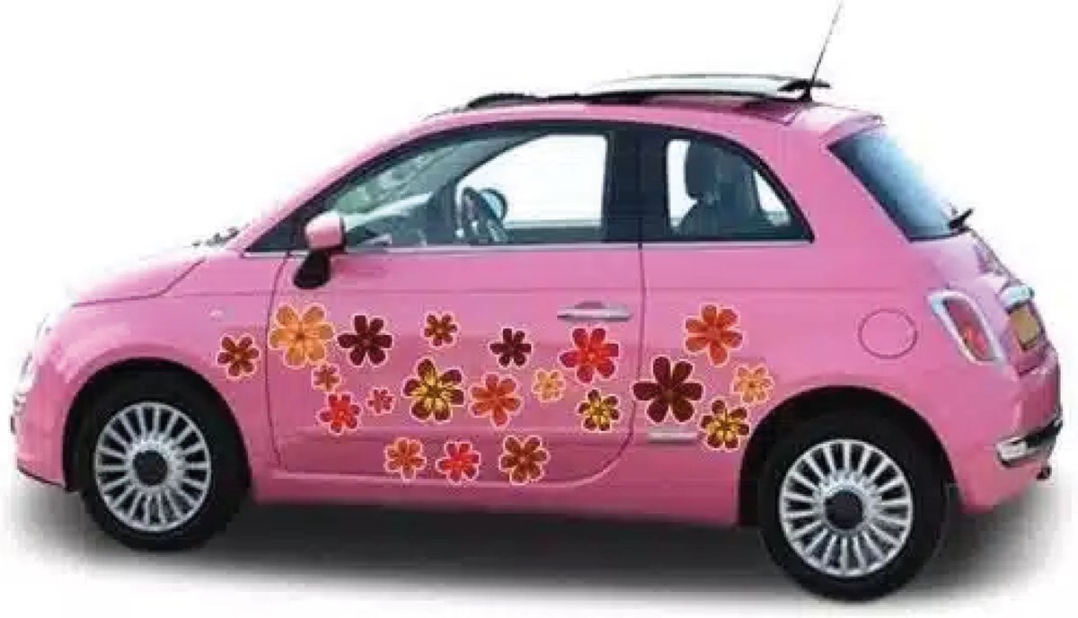 Herfst Auto Bloemenstickers