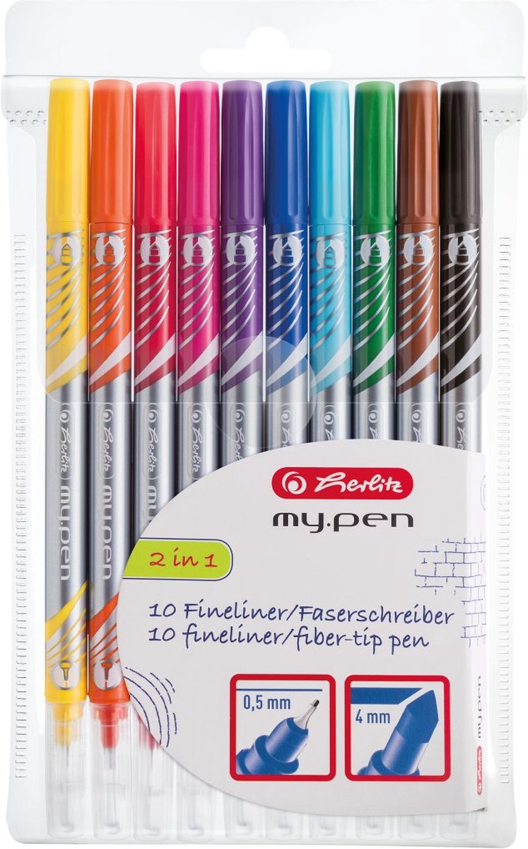 Herlitz fineliner-Faserschreiber my.pen 2 Spitzen 10er Etui
