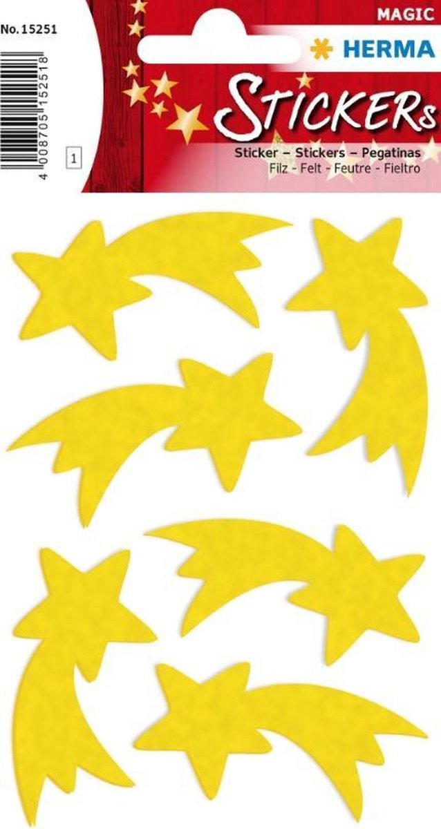 HERMA 15251 sticker Geel Permanent 6 stuk(s)