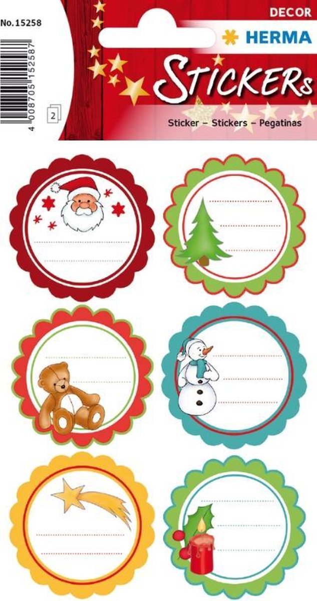 HERMA 15258 sticker Papier Multi kleuren Permanent 12 stuk(s)