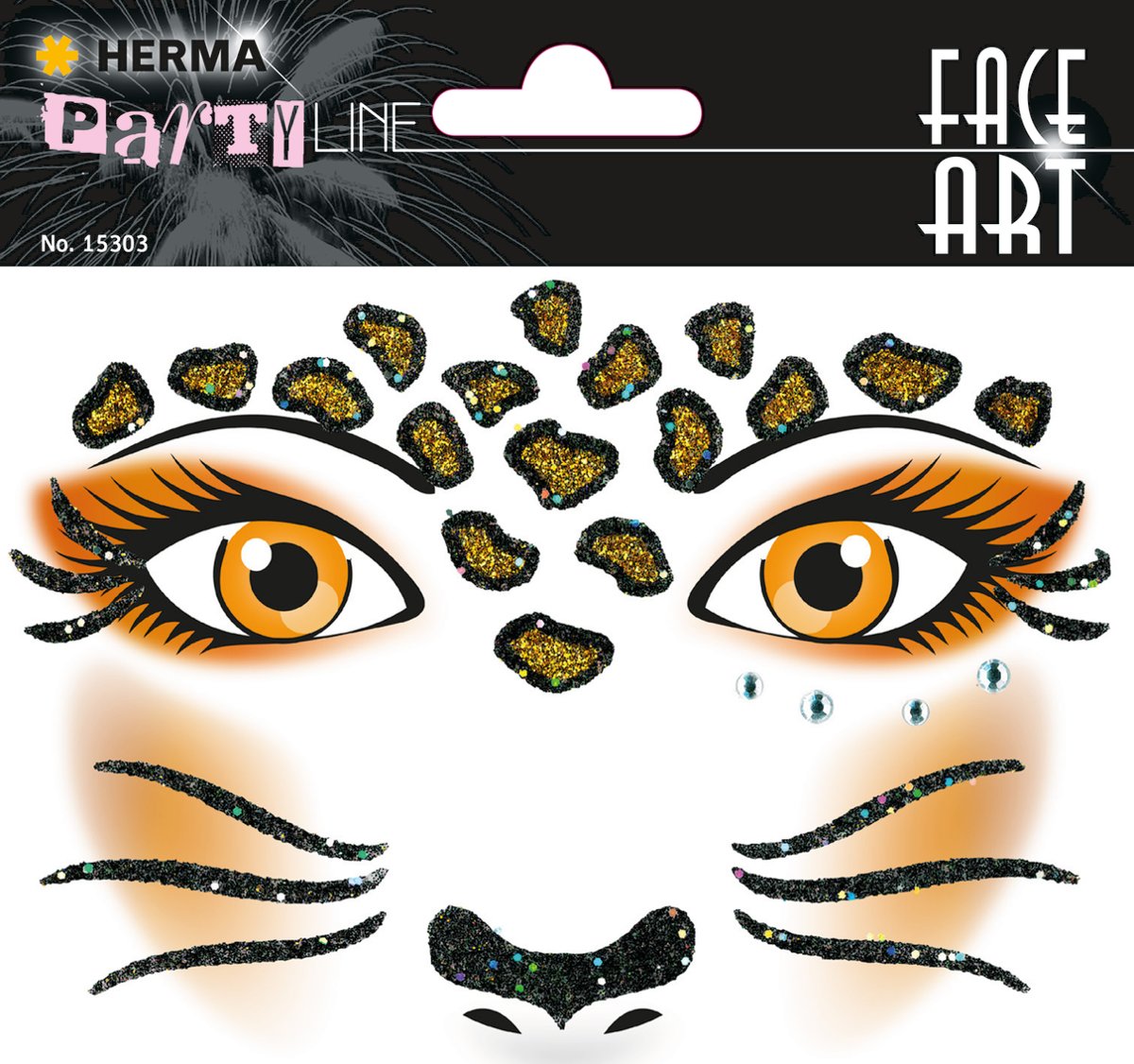 HERMA Face Art Glitter Sticker Leopard