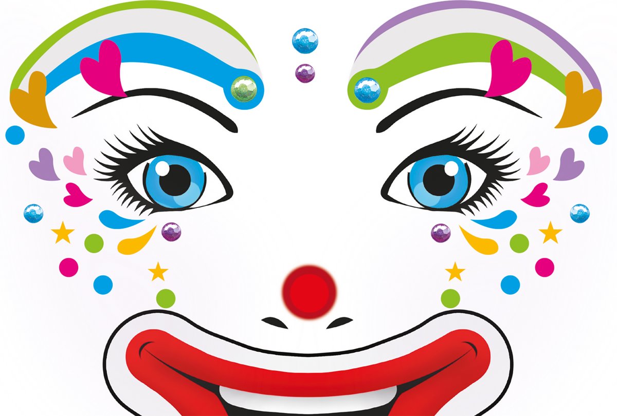 Herma Face Art Glitter Stickers Clown Lotta