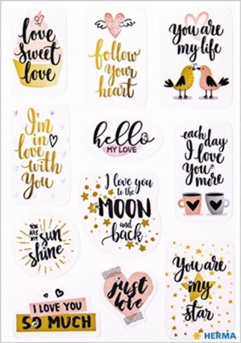 Herma Stickers Love Meisjes 12 X 8,4 Cm Folie 11 Stuks