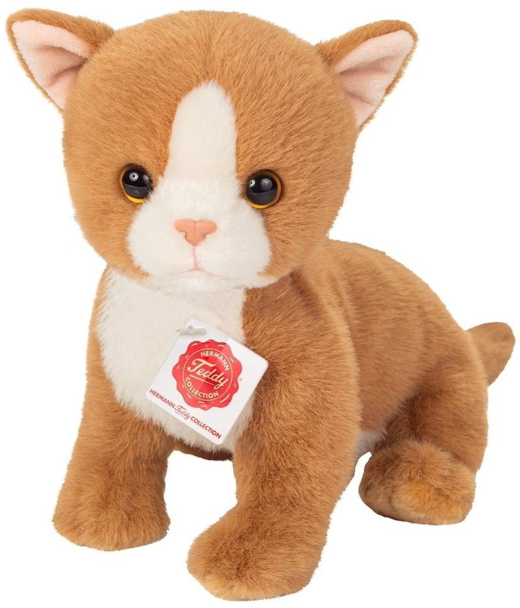 Knuffel Kat Kitten Rood 24cm