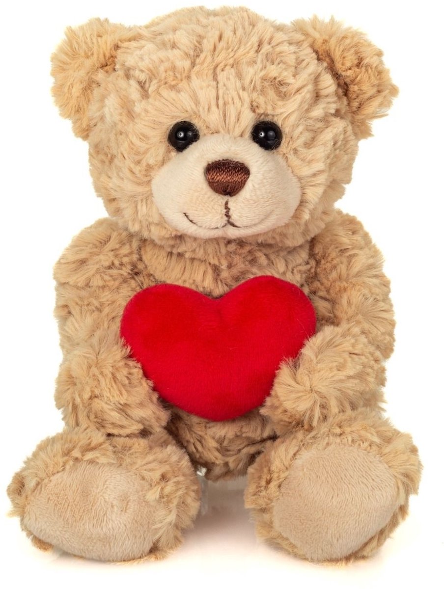 Knuffel Teddybeer met Hartje Beige 20 cm
