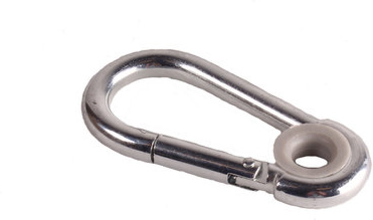 Karabijnhaak met kunststof ring 100mm Verzinkt