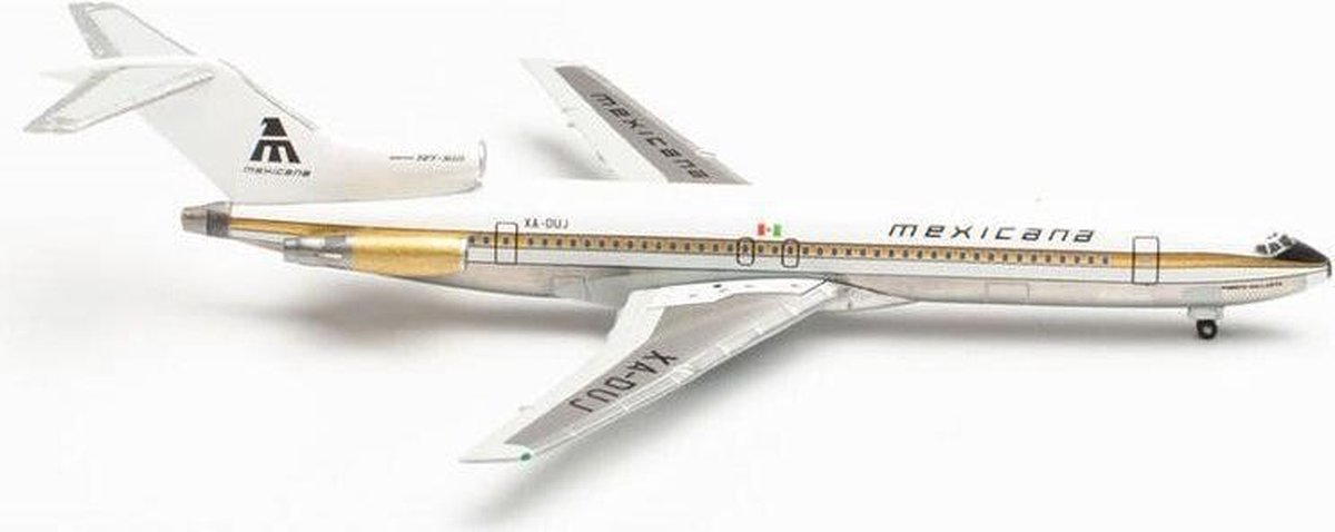 Herpa Boeing vliegtuig 727-200 Mexicana de Aviacion Golden Aztec